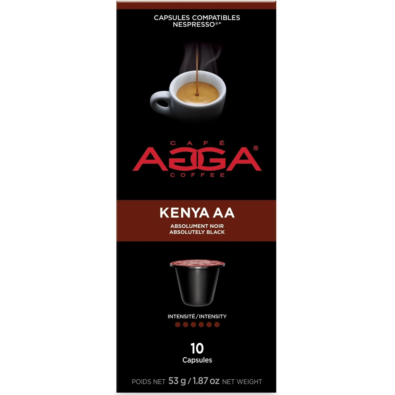 Ma Caféine Nespresso Compatible Capsules>Agga | Espresso Kenya AA - box of 10 Nespresso® compatible capsules