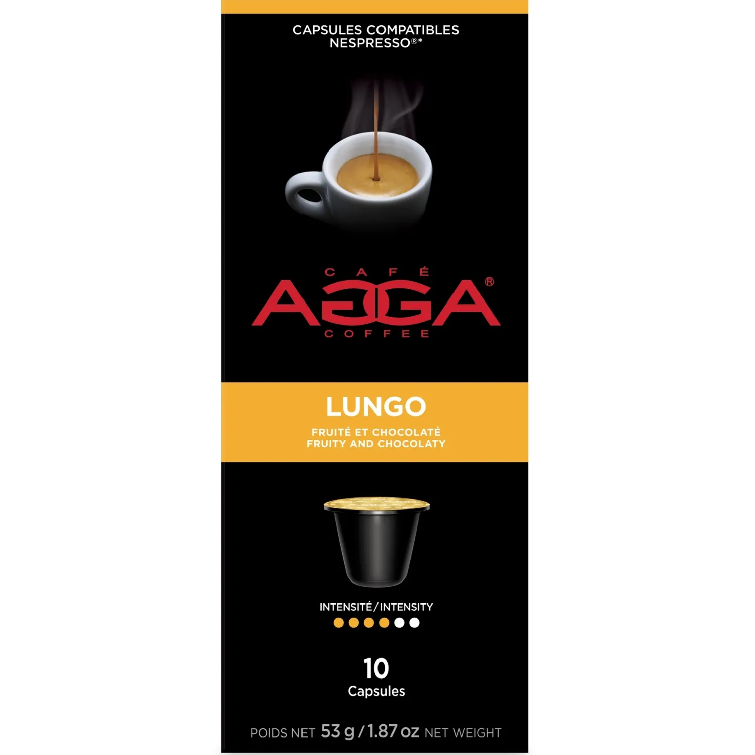 Ma Caféine Nespresso Compatible Capsules>Agga | Espresso Lungo - box of 10 Nespresso® compatible capsules