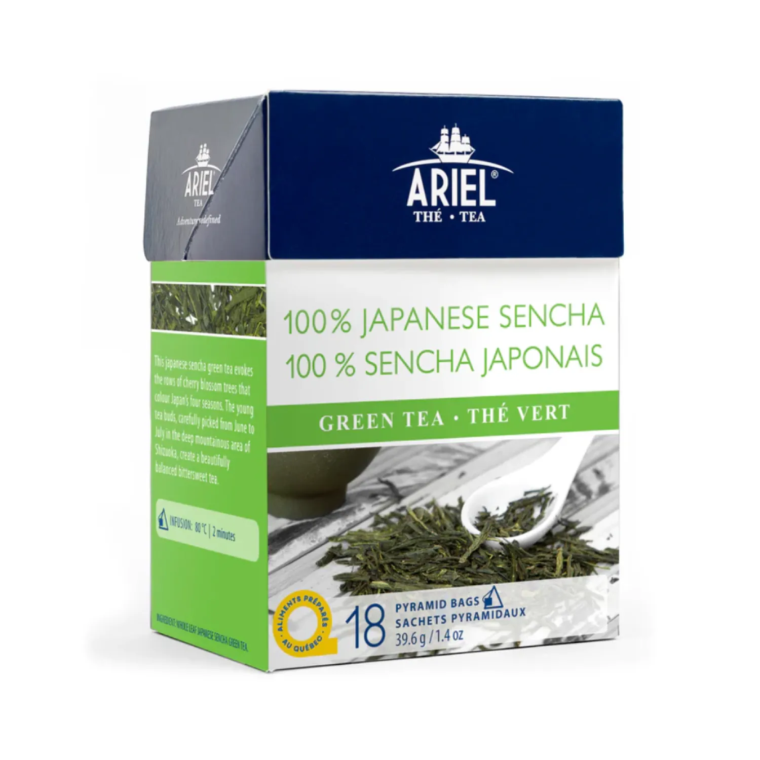 Ma Caféine Green Teas | In Bag>Ariel | 100% Japanese Sencha Green Tea - 18 bags