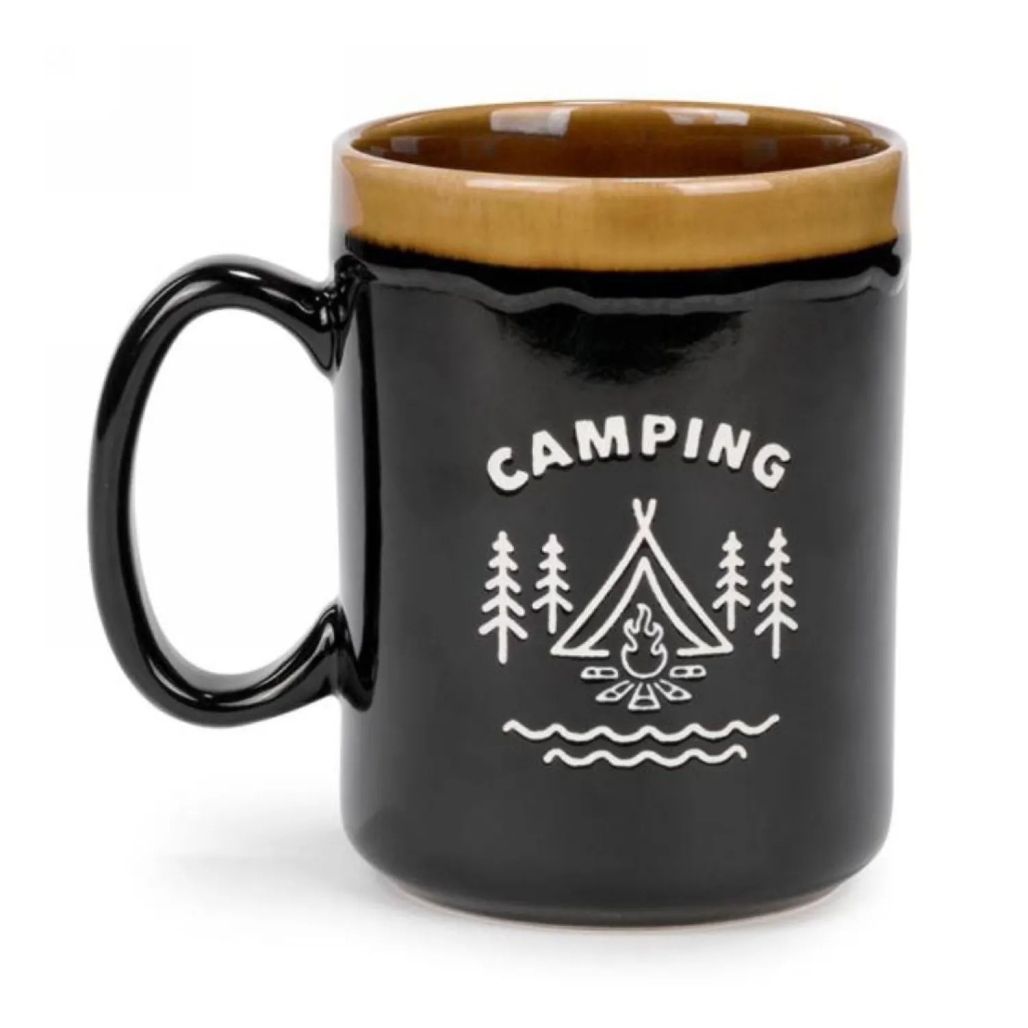 Ma Caféine Ceramic Mugs | Message Mugs>Black Camping Mug 17oz