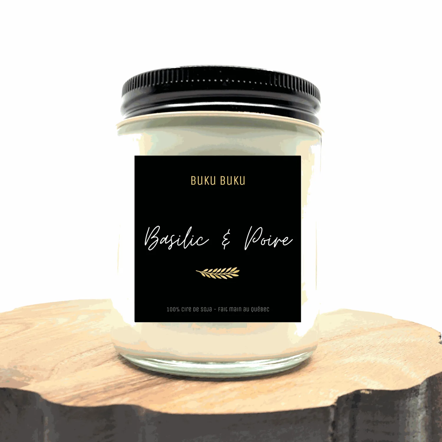 Ma Caféine Quebec Products | I Am Candles>Buku Buku | Basil and Bosc Pear - soy candle