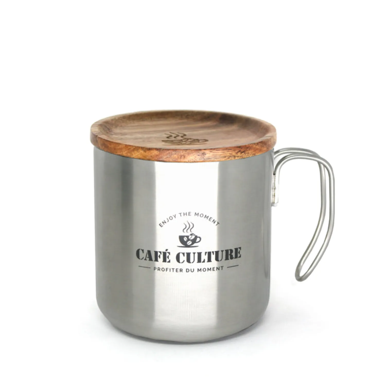 Ma Caféine Double Wall Cups | Camping>Café Culture | Double wall steel mug 450ml