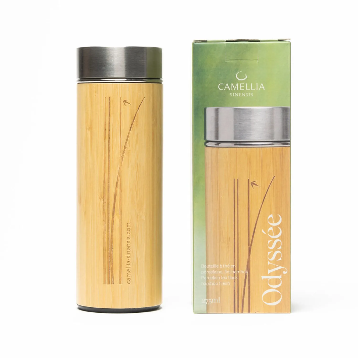 Ma Caféine Bamboo Mugs | Camping>Camellia Sinensis | Bamboo Porcelain Tea Bottle