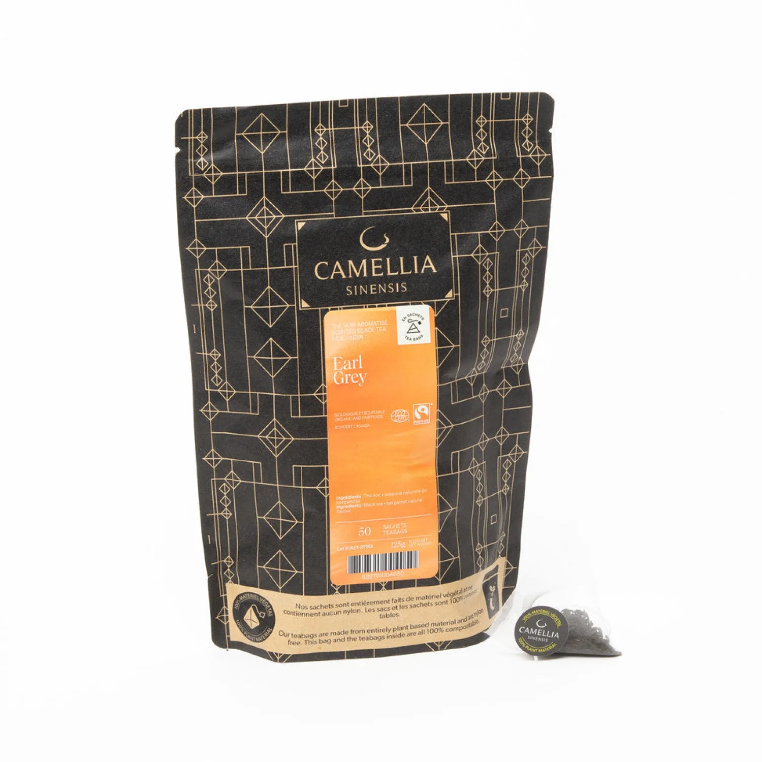 Ma Caféine Black Teas | In Bag>Camellia Sinensis | Organic and fair trade Earl Gray (50 sachets)