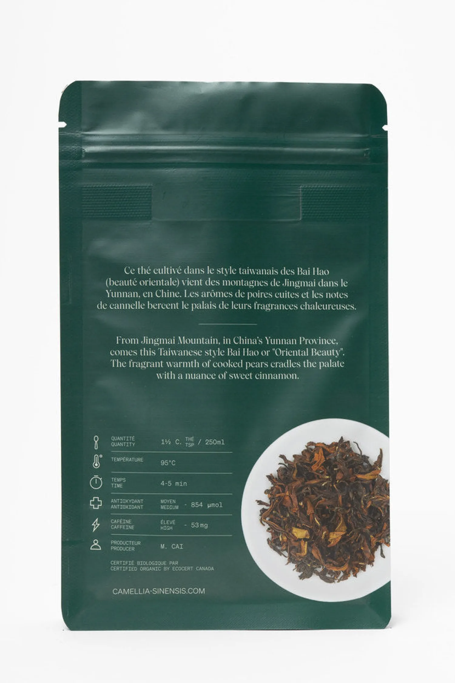 Ma Caféine Black Teas | In Bulk>Camellia Sinensis | Organic Oriental Beauty - Wulong - 40 gr bag