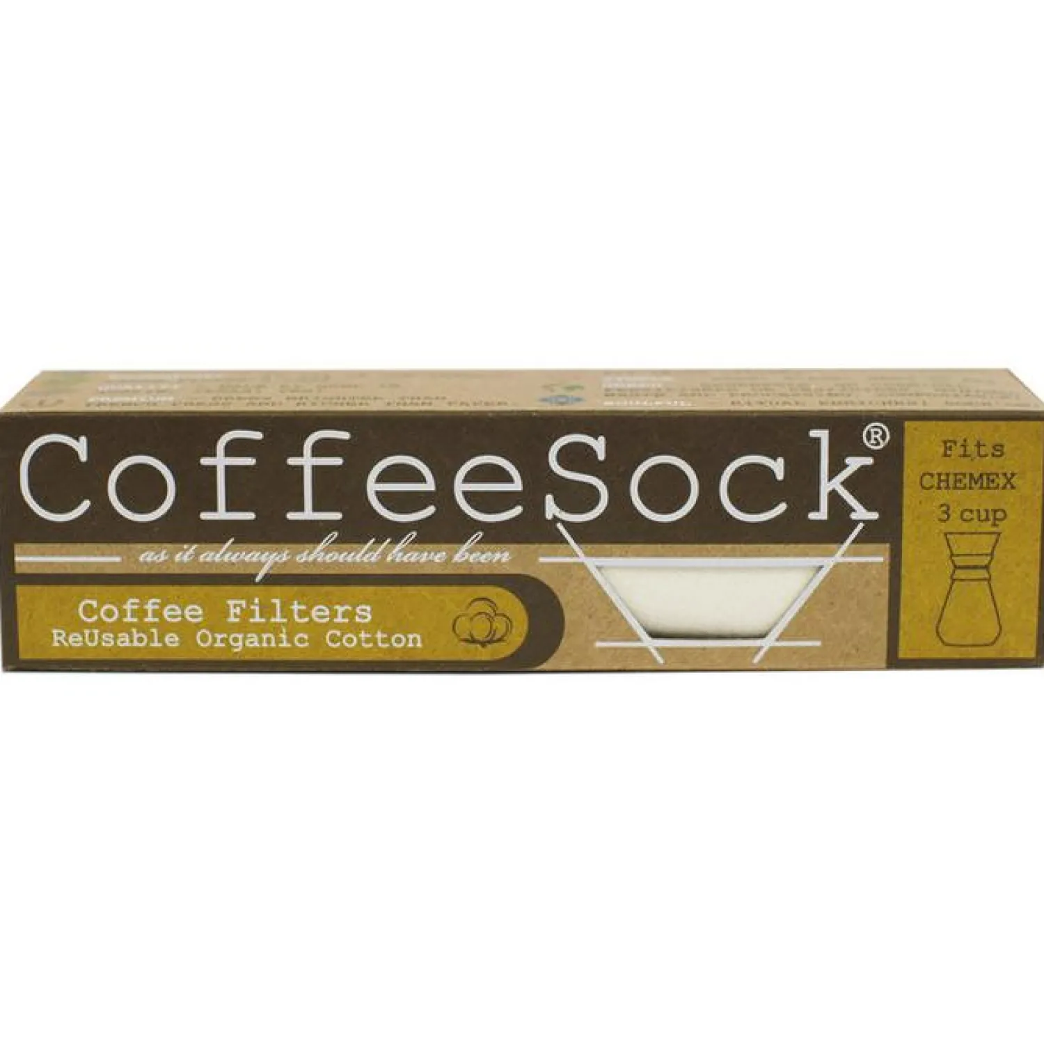 Ma Caféine Machine Maintenance | Manual Infusions>CoffeeSock | Set of 2 reusable filters for Chemex 3 cups