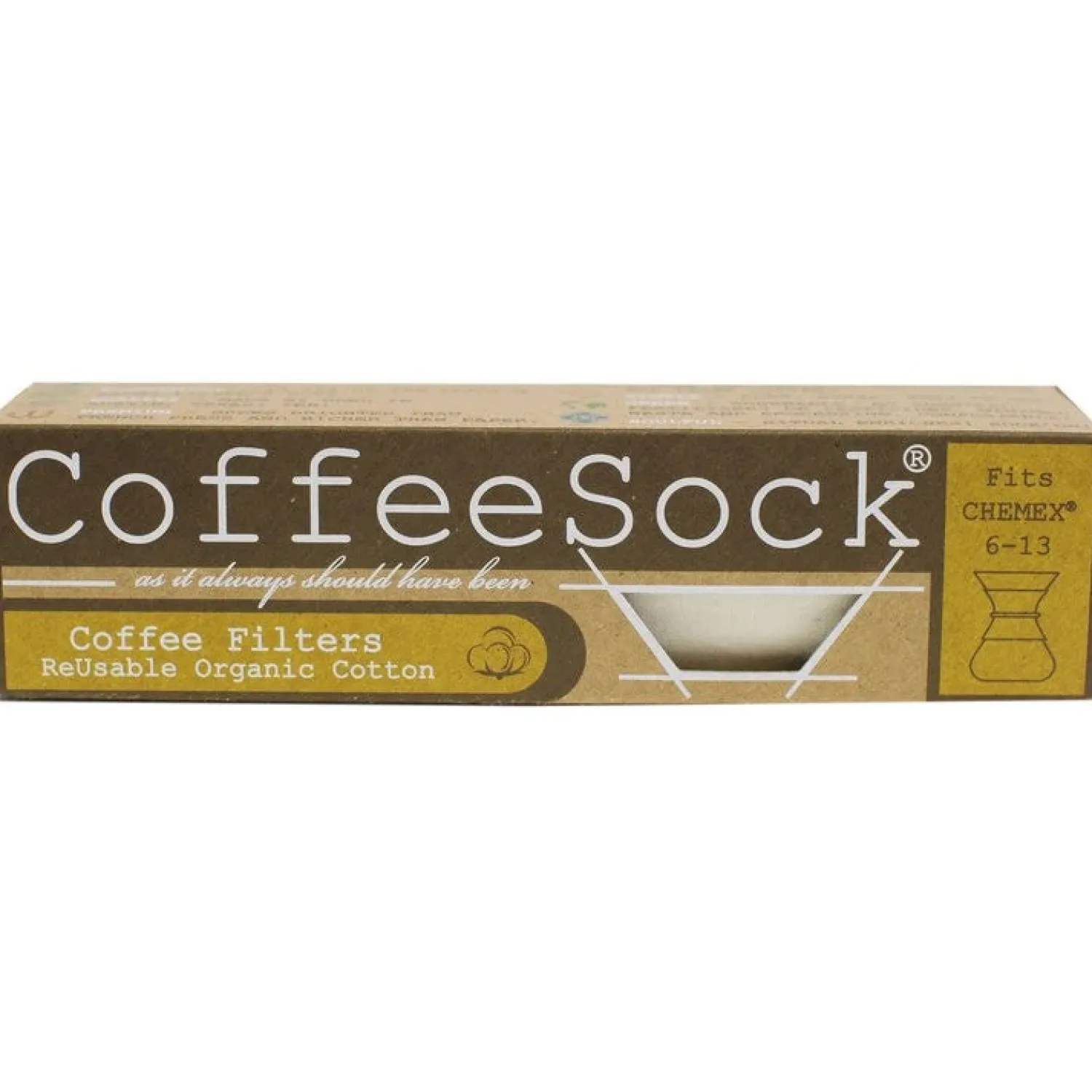 Ma Caféine Machine Maintenance | Manual Infusions>CoffeeSock | Set of 2 reusable filters for Chemex 6 to 13 cups