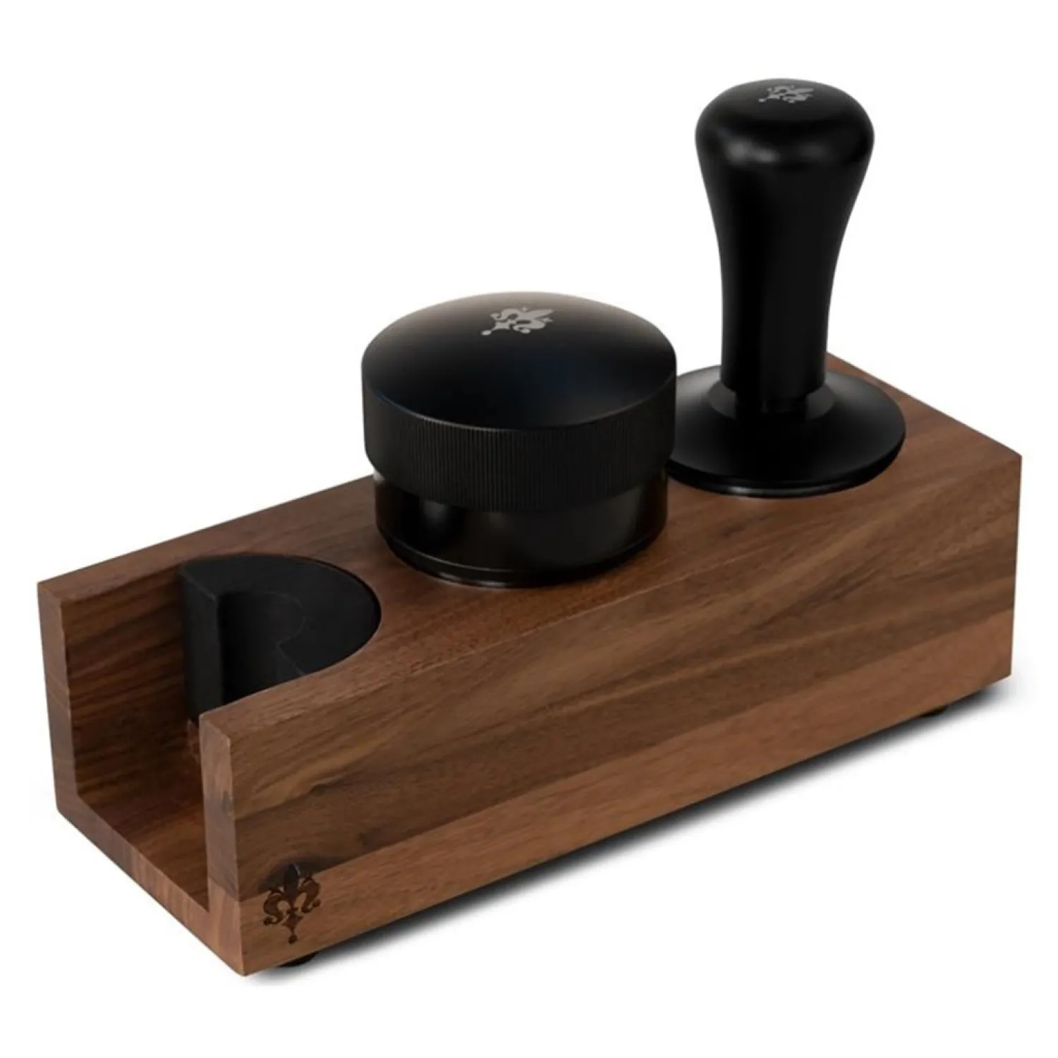 Ma Caféine Barista Tools | Barista Tools>Eureka | Walnut wood tamping station - double