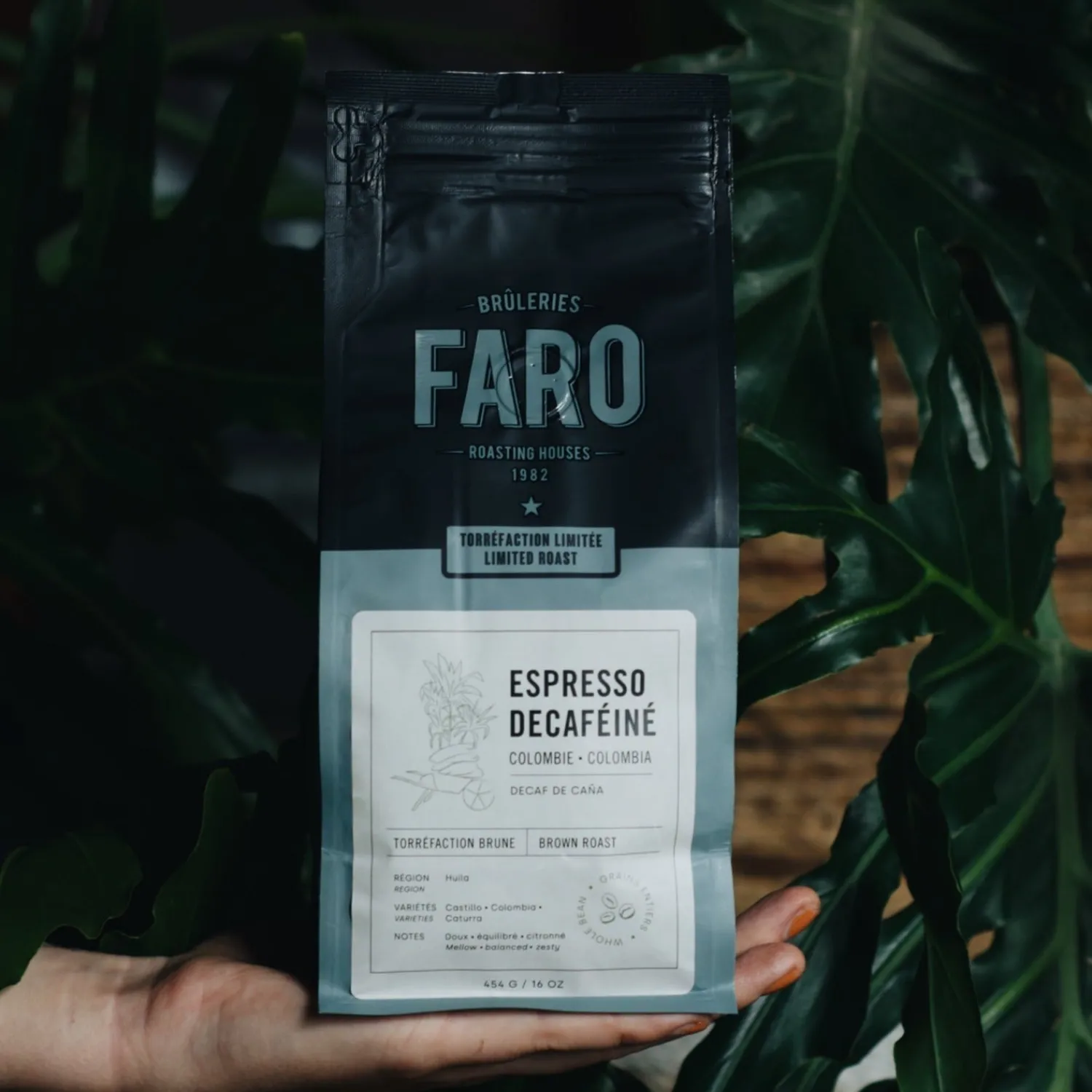 Ma Caféine Faro Roasting Houses | Decaffeinated>Faro Burneries | Natural decaffeinated Colombian coffee with cane sugar - 454 gr