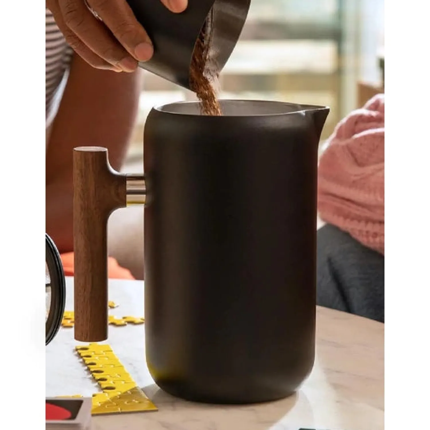 Ma Caféine French Press>Fellow | Clara French Press matte black and walnut 24 oz