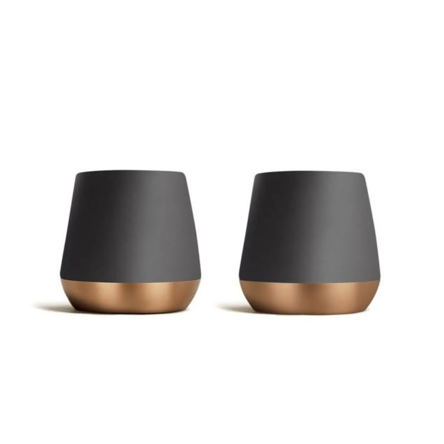 Ma Caféine Double Wall Cups | Ceramic Mugs>Fellow | Set of 2 black double wall Junior ceramic cups
