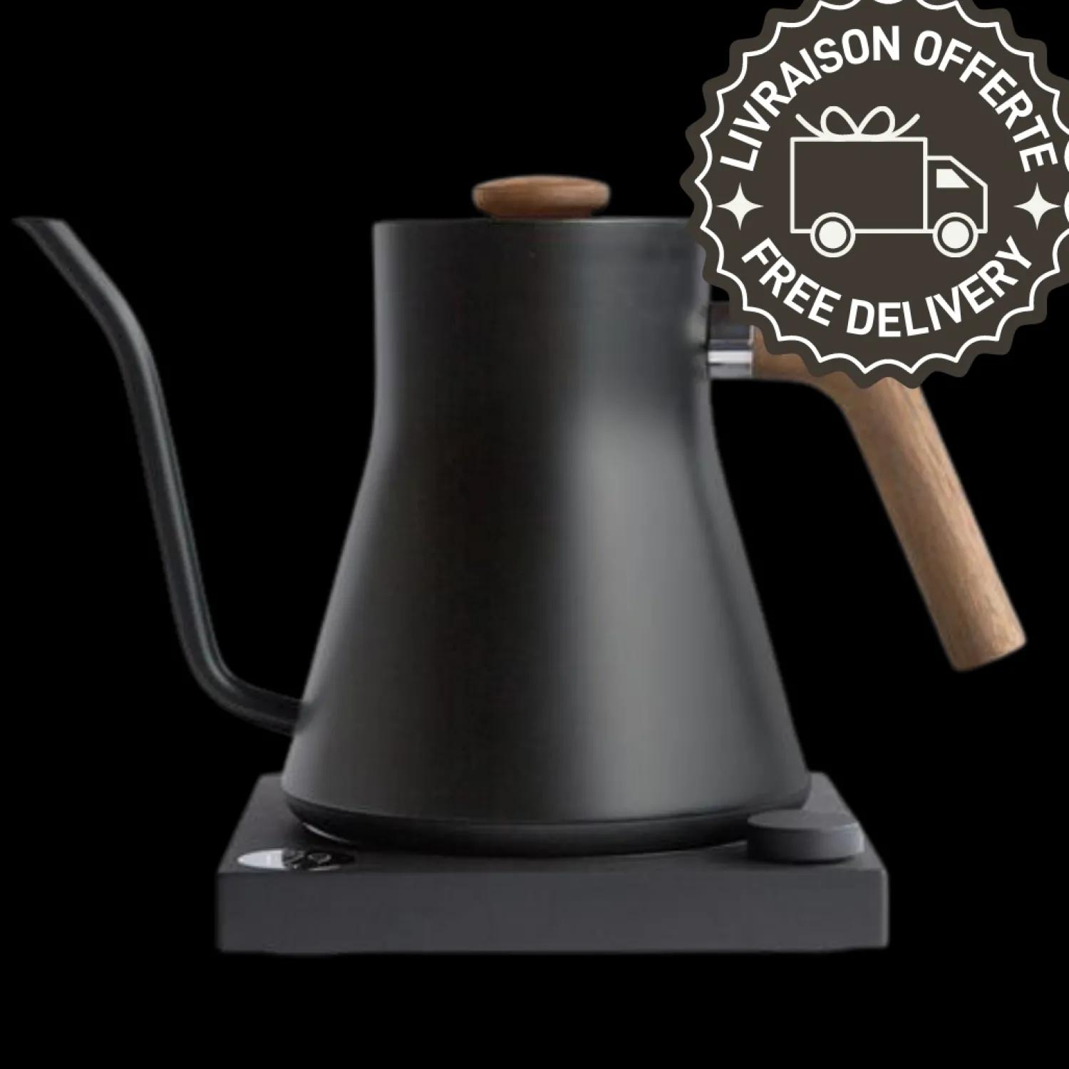 Ma Caféine Barista Tools | Barista Tools>Fellow | Stagg EKG Variable Temperature Kettle - Matte Black Walnut