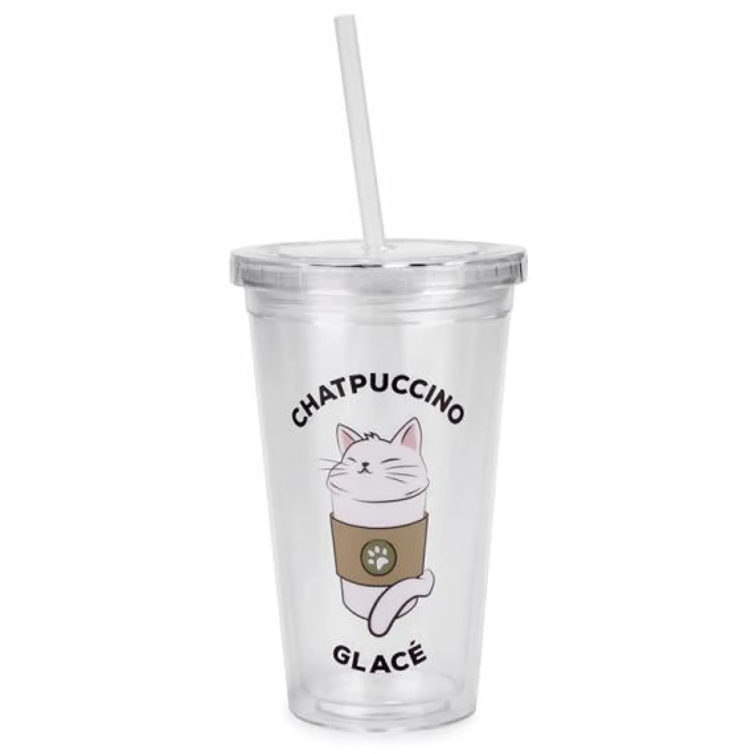 Ma Caféine Glasses And Cups | Travel Mugs>Iced Cappuccino Cup with Straw