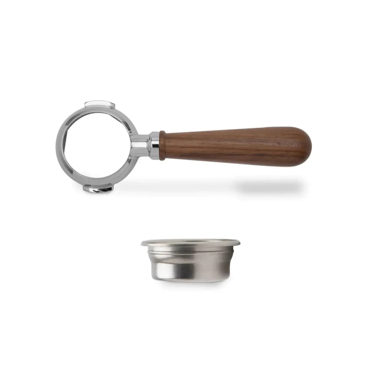 Ma Caféine Porta-Filters | Barista Tools>Lelit | Bottomless portafilter 58mm with walnut wood handle