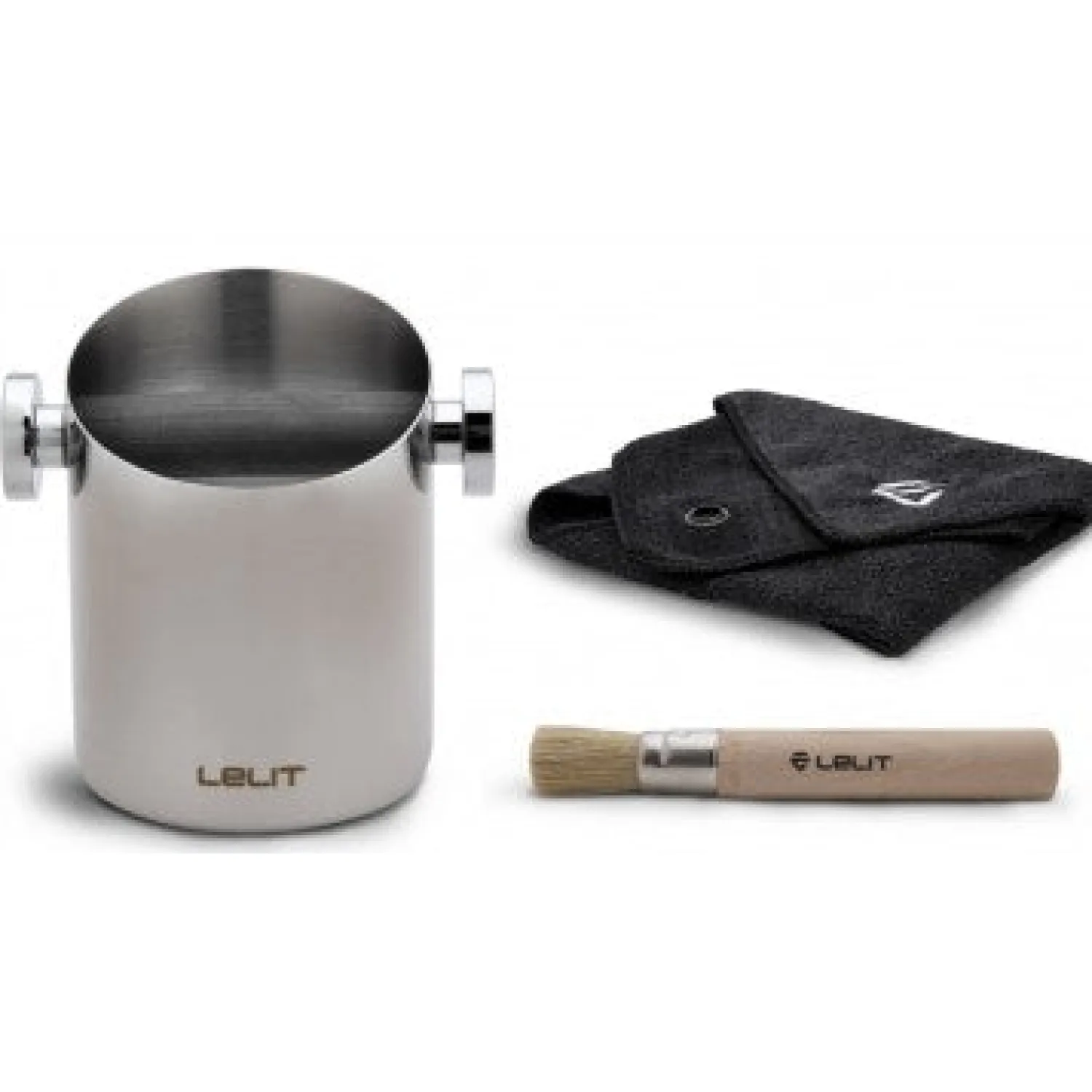 Ma Caféine Barista Tools | Barista Tools>Lelit | Grounds container kit with brush and cloth