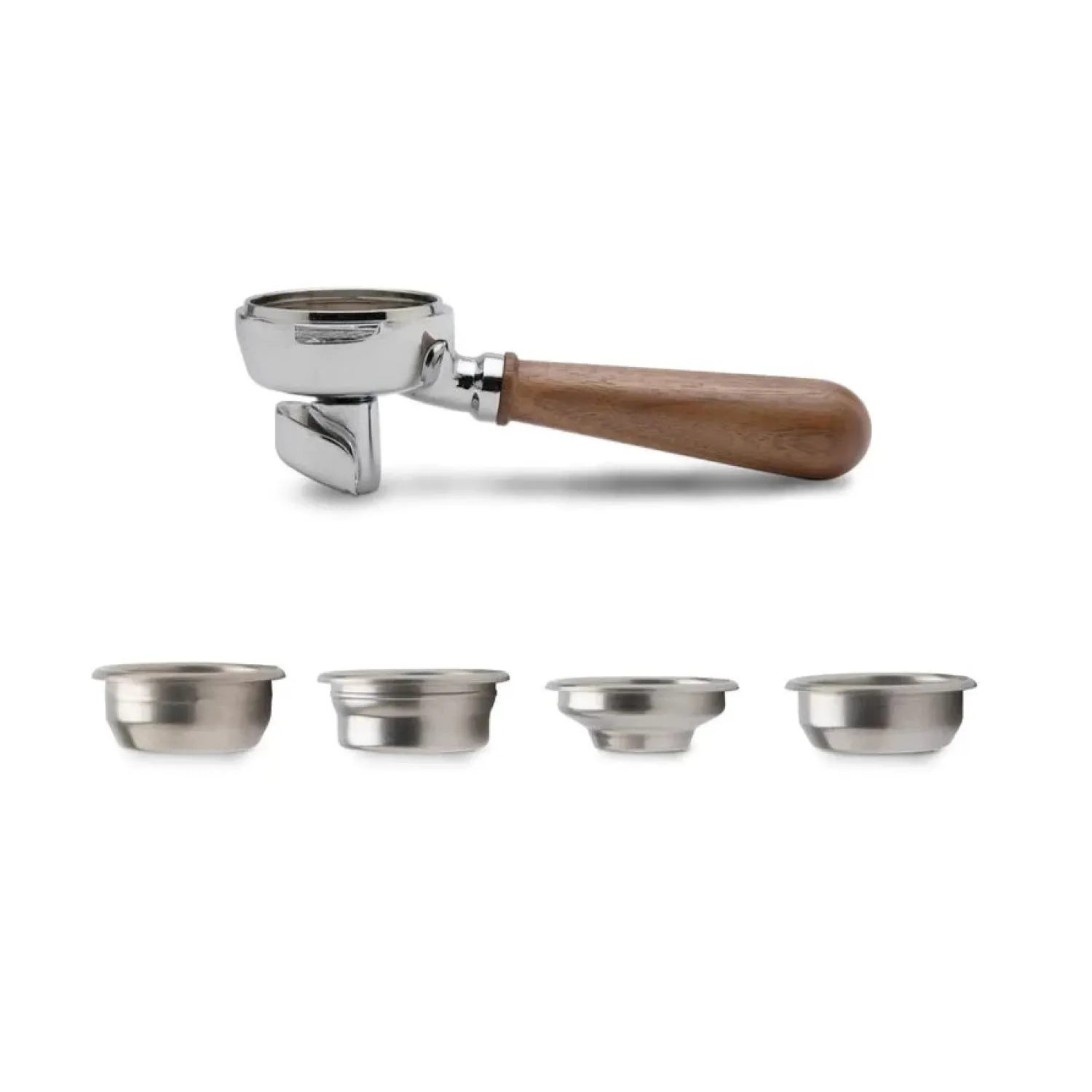 Ma Caféine Porta-Filters | Barista Tools>Lelit | 58mm filter holder assembly with 2 wood line outlets