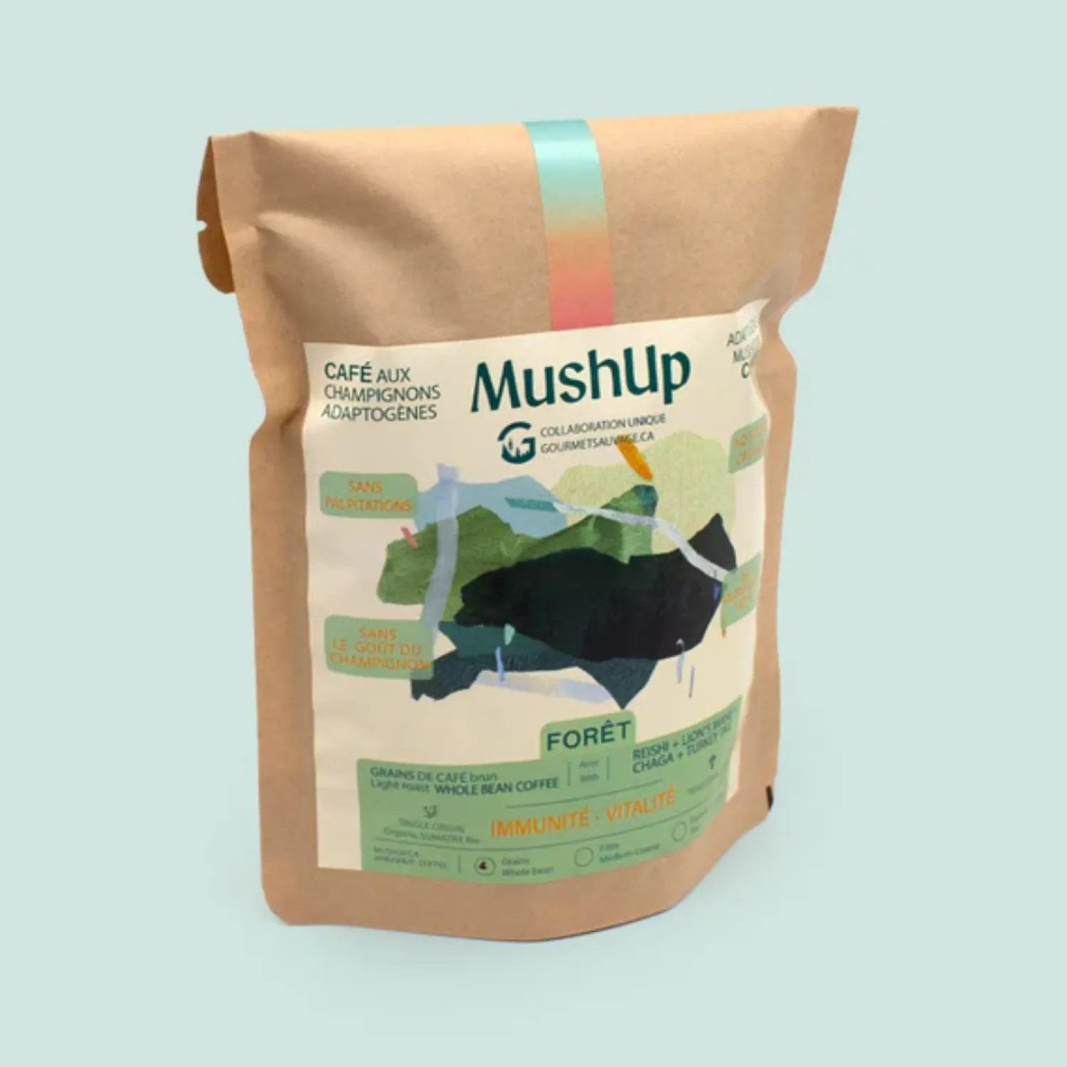 Ma Caféine Organic Fair Trade | Coffee Beans>MushUp | Organic forest - Gourmet Sauvage collaboration - 500 gr bag
