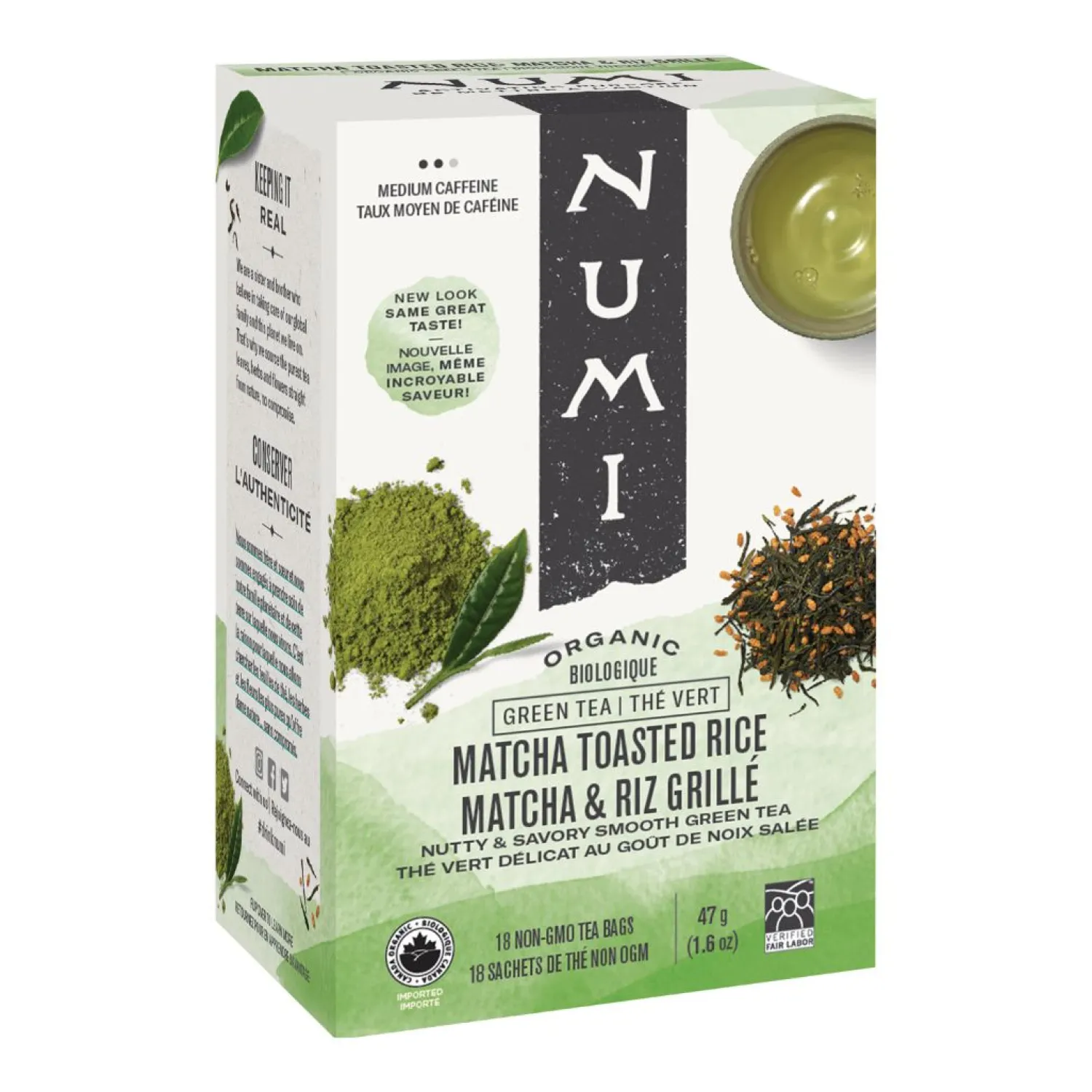 Ma Caféine Green Teas | In Bag>Numi | Organic toasted rice matcha 18 sachets