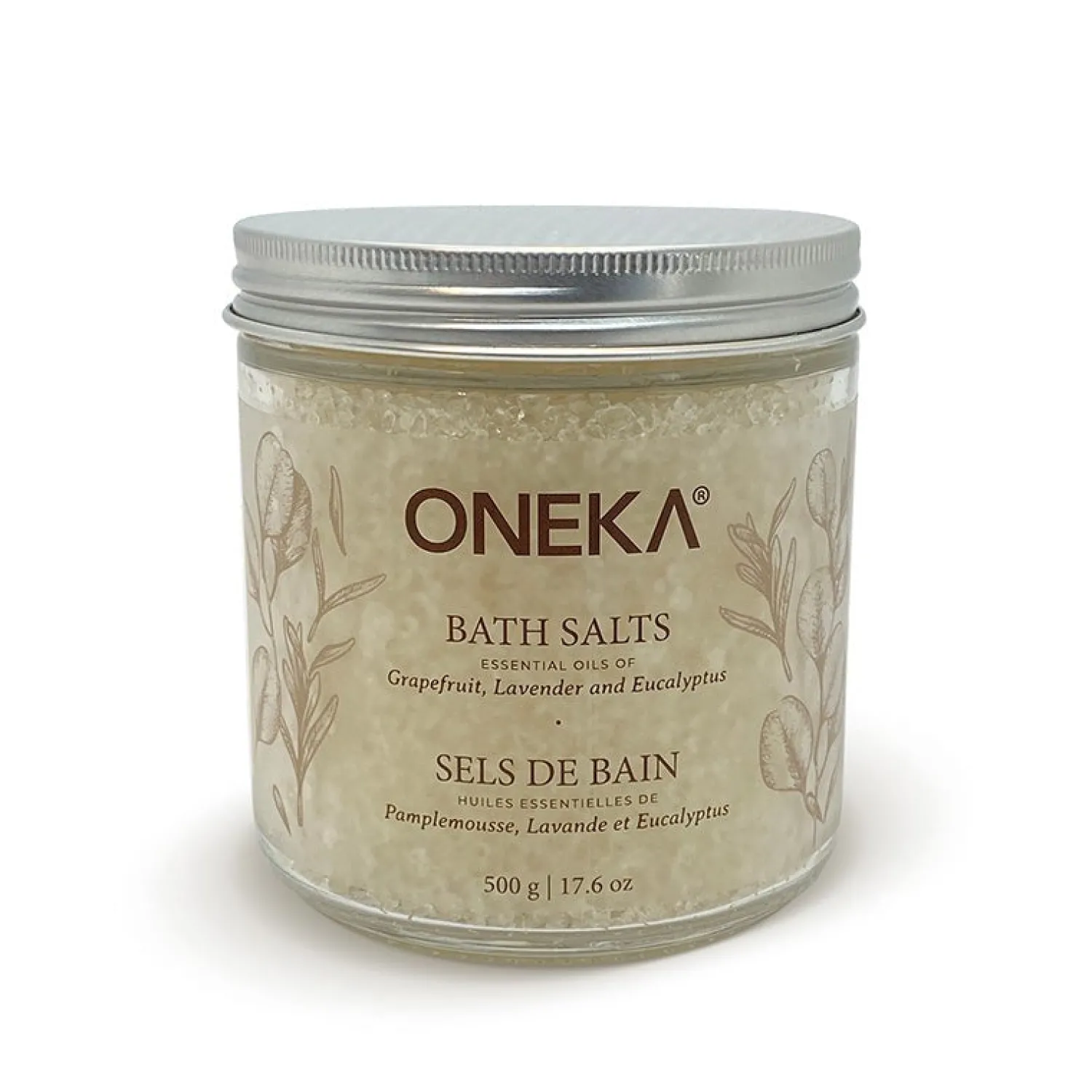 Ma Caféine Quebec Products | Wellness Products>Oneka | Grapefruit, Lavender & Eucalyptus bath salts - 500 gr