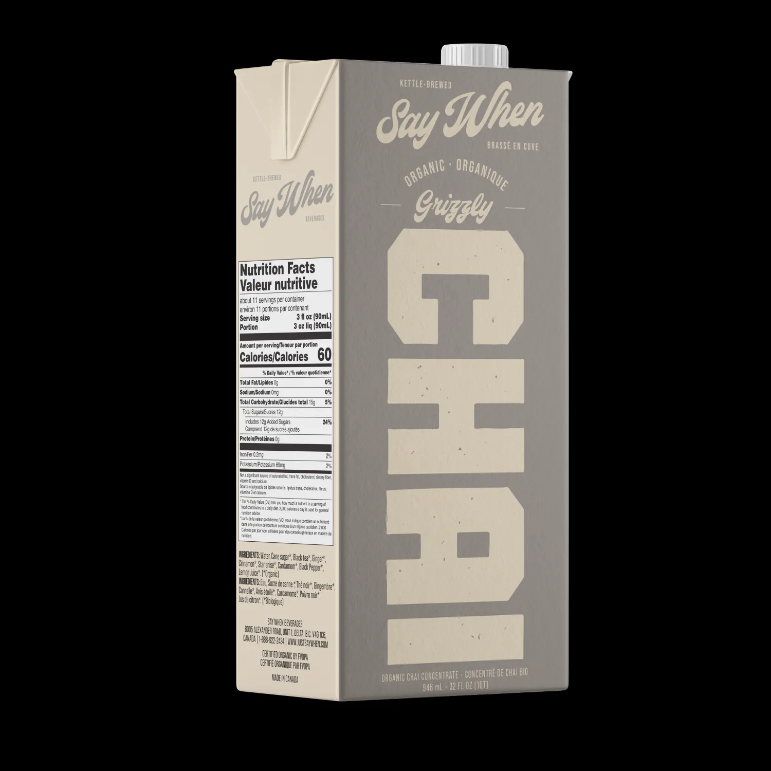 Ma Caféine Milk, Plant-Based Drinks & Infused Chai | Chaï Teas>Say When | Organic chai - Grizzly