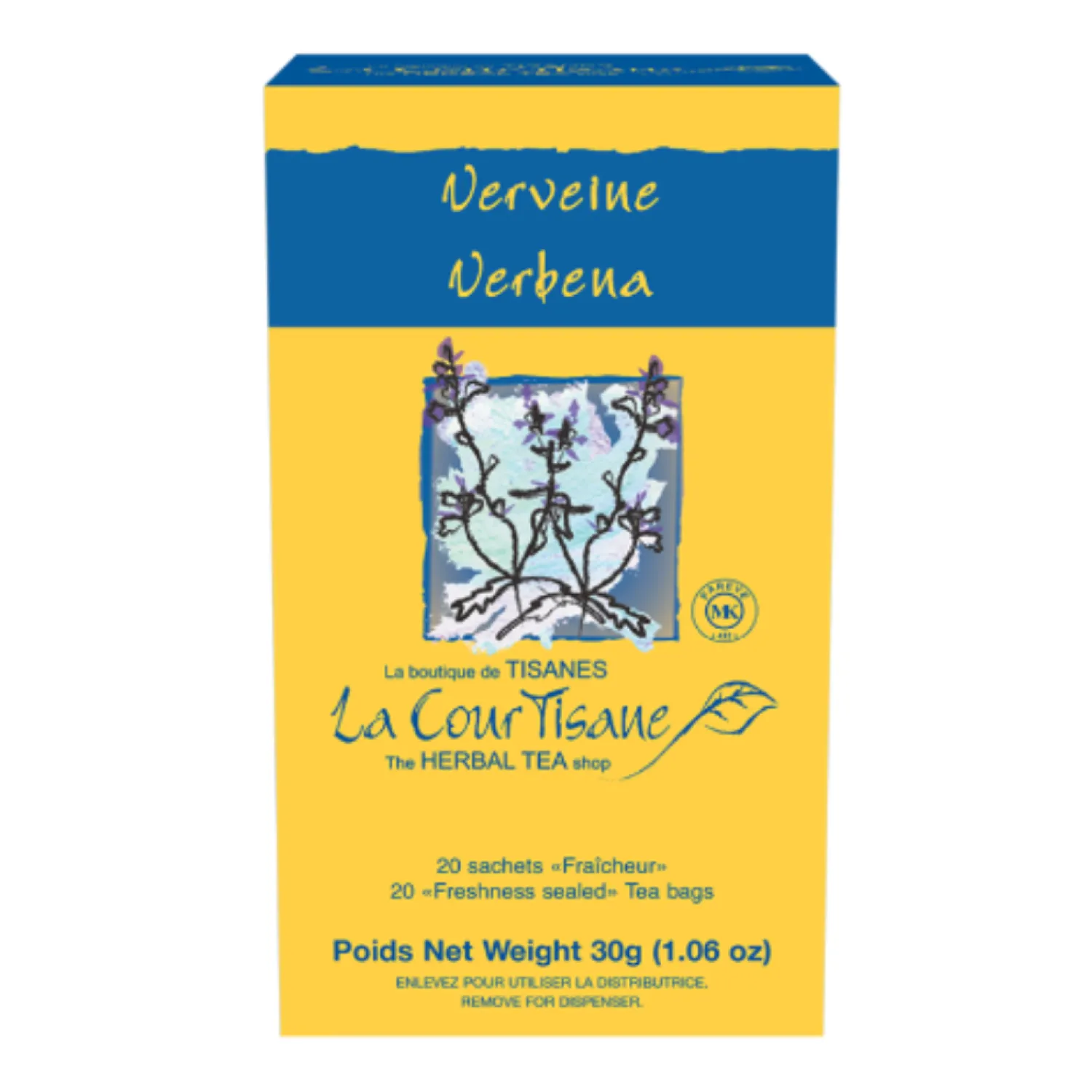 Ma Caféine Herbal Teas | Caffeine Free>The Courtesan | Verbena herbal tea box of 20 sachets