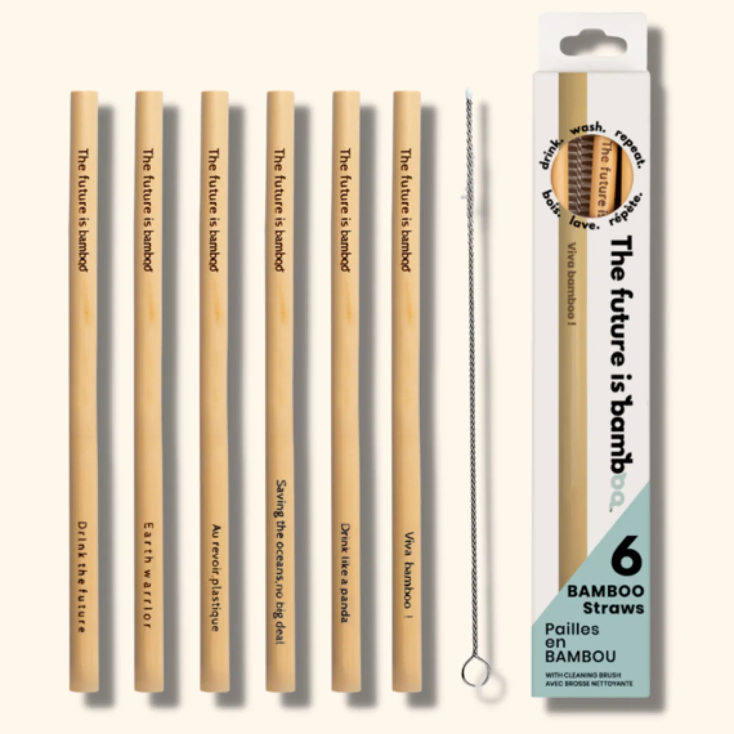 Ma Caféine Bamboo Products | Bamboo Mugs>The Future is Bamboo | Pack of 6 bamboo straws