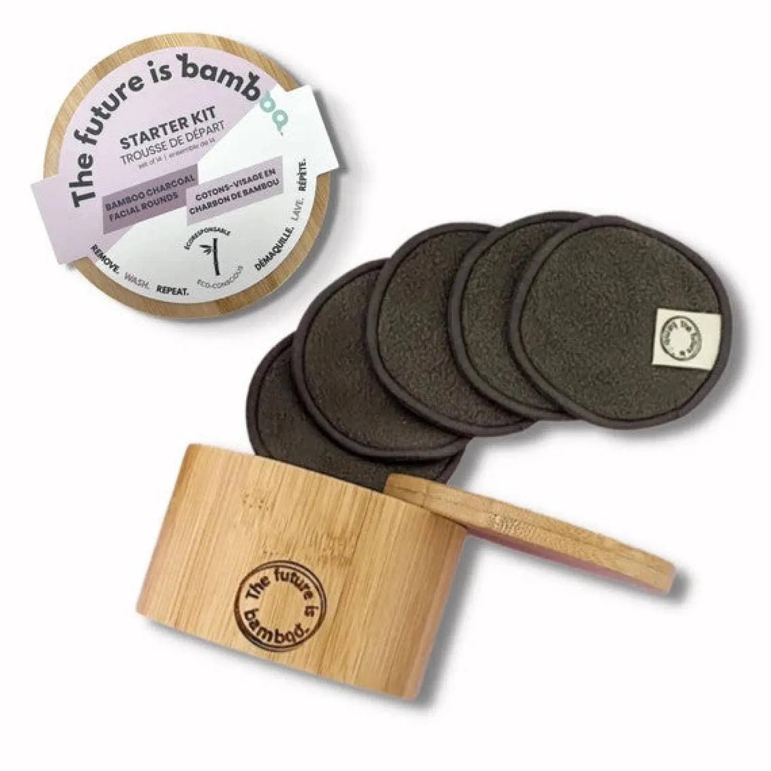 Ma Caféine Wellness Products | Bamboo Products>The Future is Bamboo | Starter Kit - Bamboo Charcoal Face Cotton