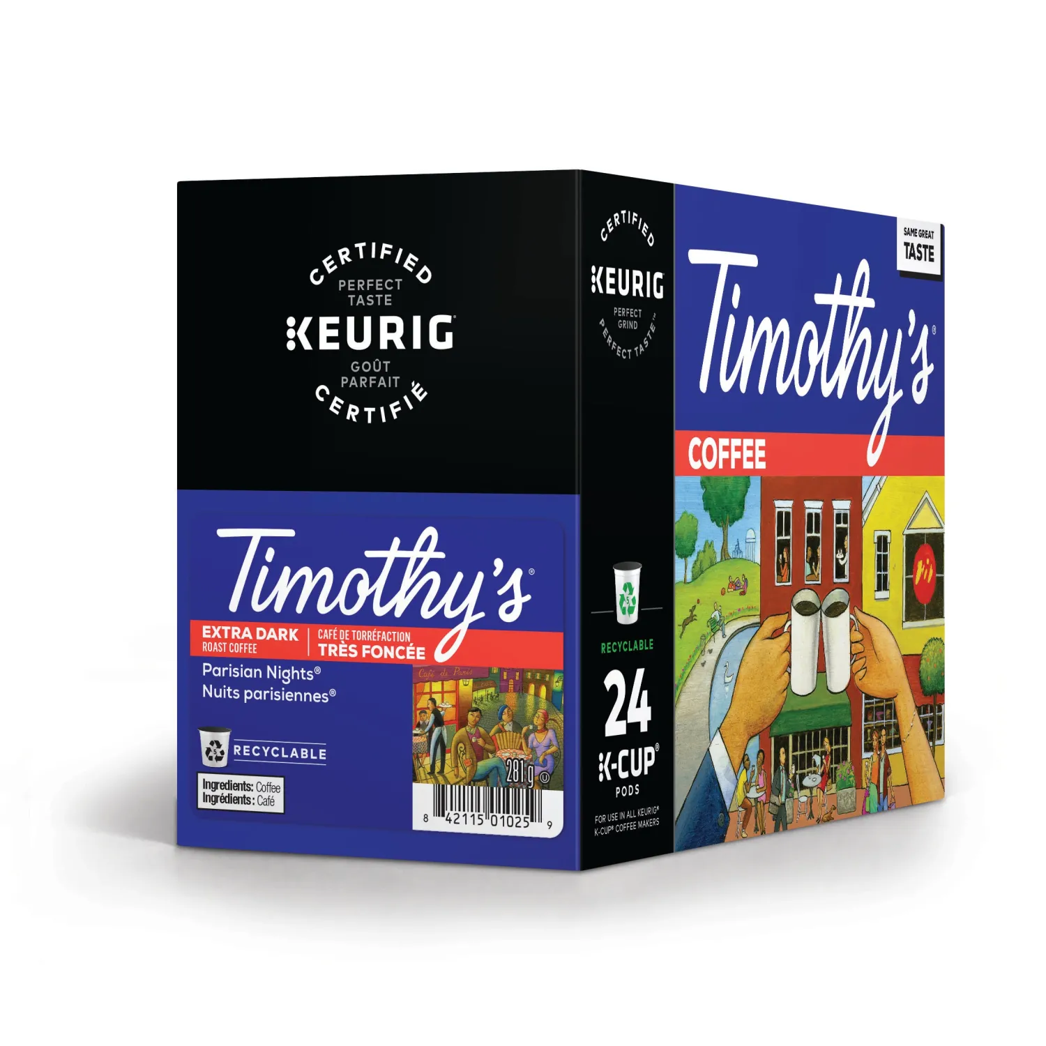 Ma Caféine Keurig | K-Cup Capsules>Timothy’s | Parisian Nights 24 kcup capsules