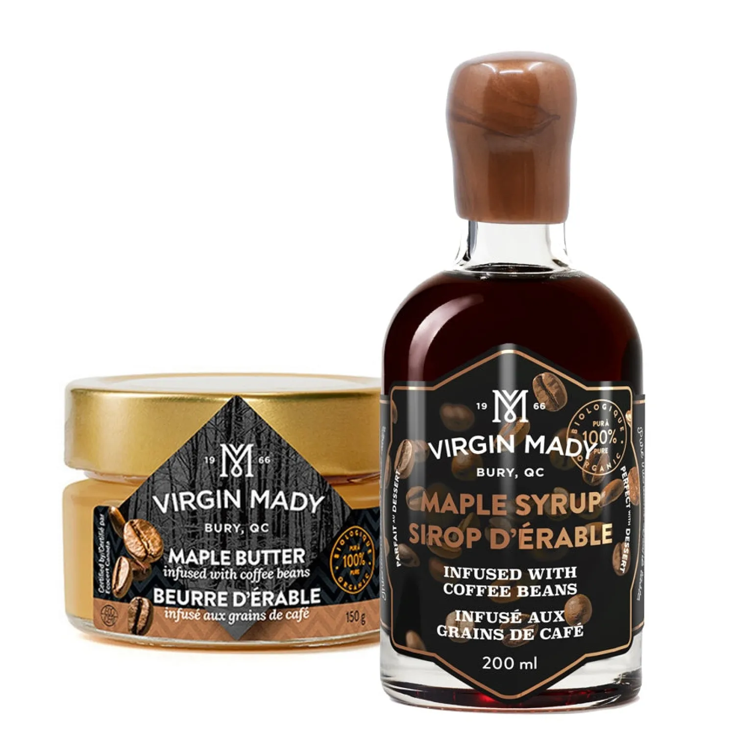 Ma Caféine Food & Snacks | Quebec Products>Virgin Mady | Butter and syrup duo infused with coffee beans