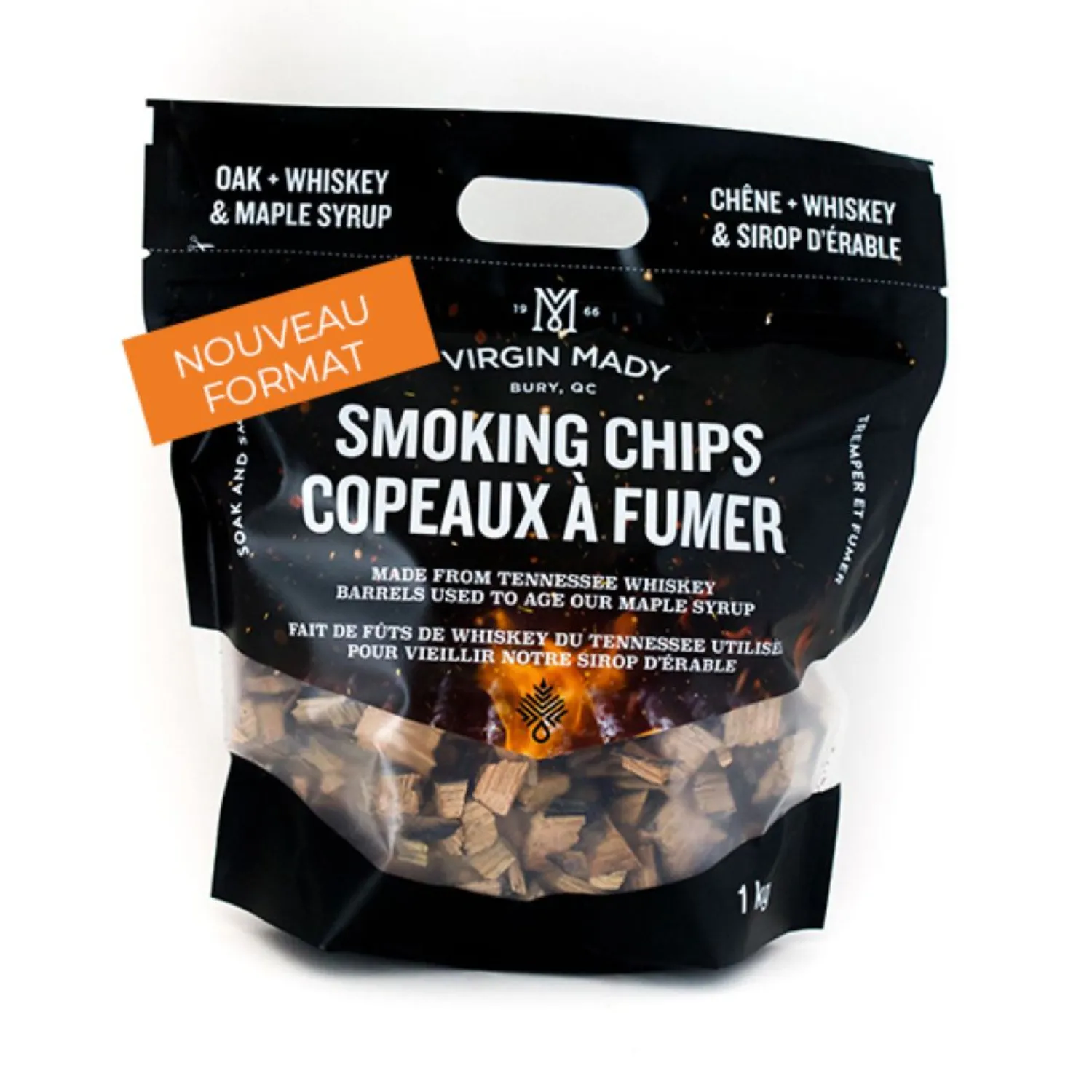 Ma Caféine Quebec Products | Barbecue Products>Virgin Mady | Maple and whiskey smoking chips - 1 KG