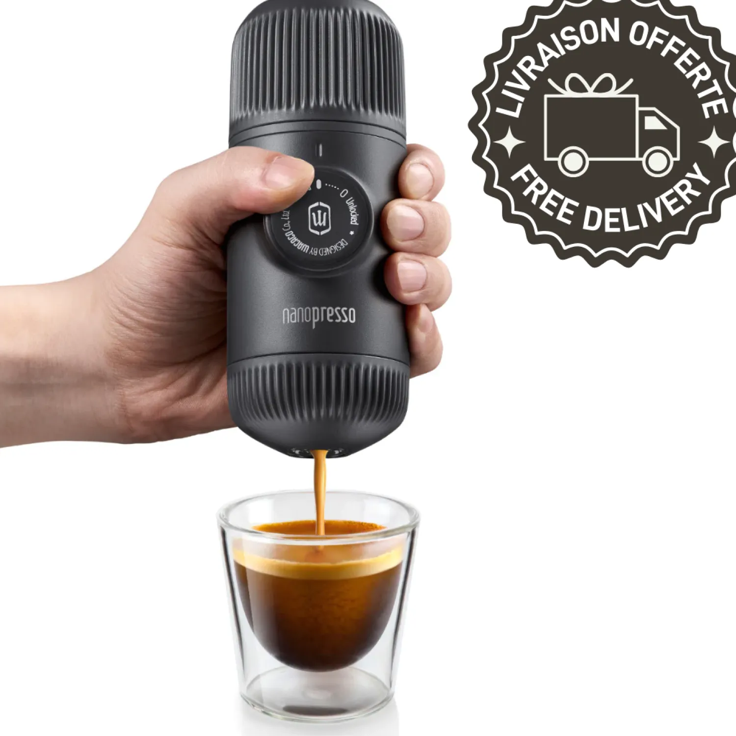 Ma Caféine Camping | Manual Infusions>Wacaco | Nanopresso gray + Protective case